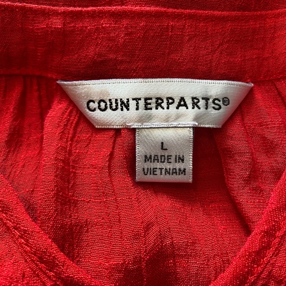 BUY 2 ITEMS & GET 1 FREE: Counterparts Peasant Style Long Sleeve Blouse Sz L - Picture 5 of 7